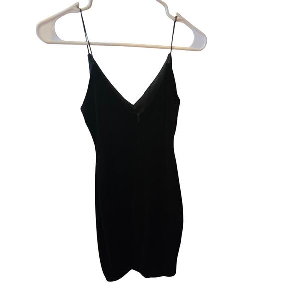 B. Smart Velvet Mini Dress S Womens Sleeveless Black Minimalist Whimsy Party - Picture 2 of 4